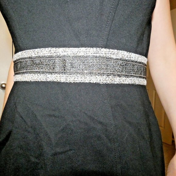 WHBM Dress Black Accented Sleeveless Shift Business Office Party Size 6 - Picture 9 of 14